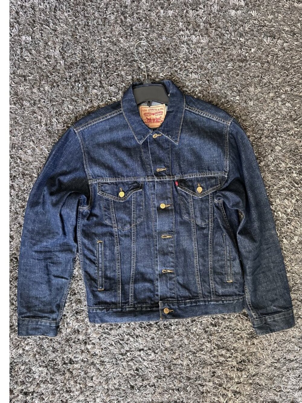 Levi's 70507 Denim Trucker Jacket Men's Size Medium Dark Wash Vintage